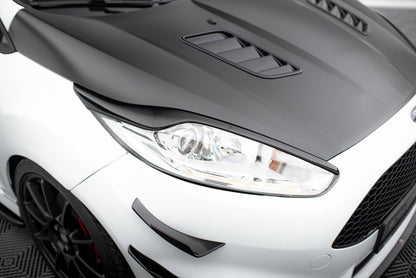 Scheinwerfer Blenden Böser Blick V.2 für Ford Fiesta ST / ST-Line / Standard Mk7 FL schwarz Hochglanz