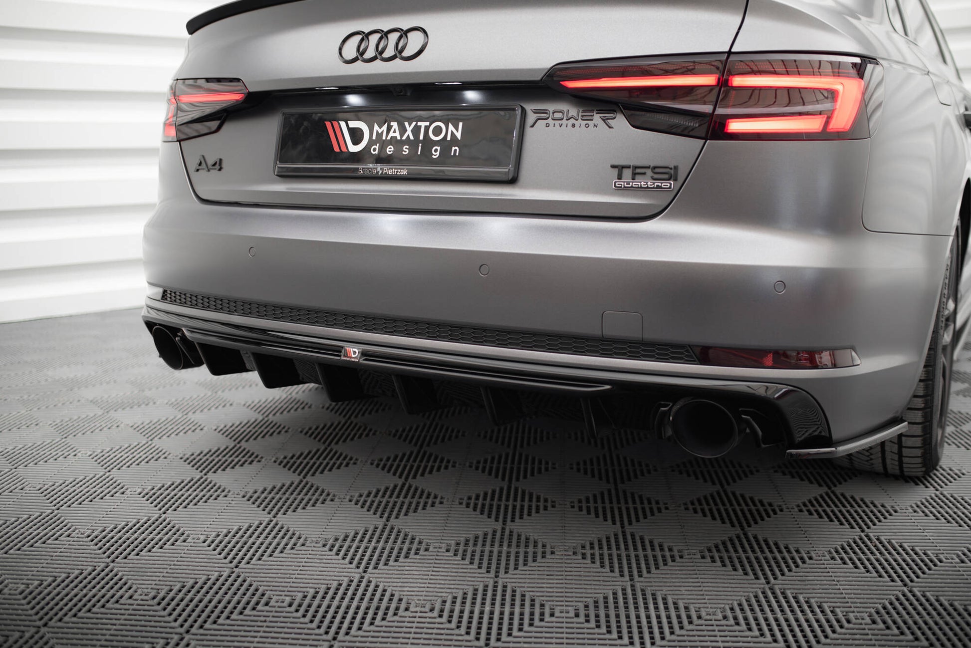 Diffusor Heck Ansatz für Audi A4 S-line B9  (Einzelauspuff li. re.)