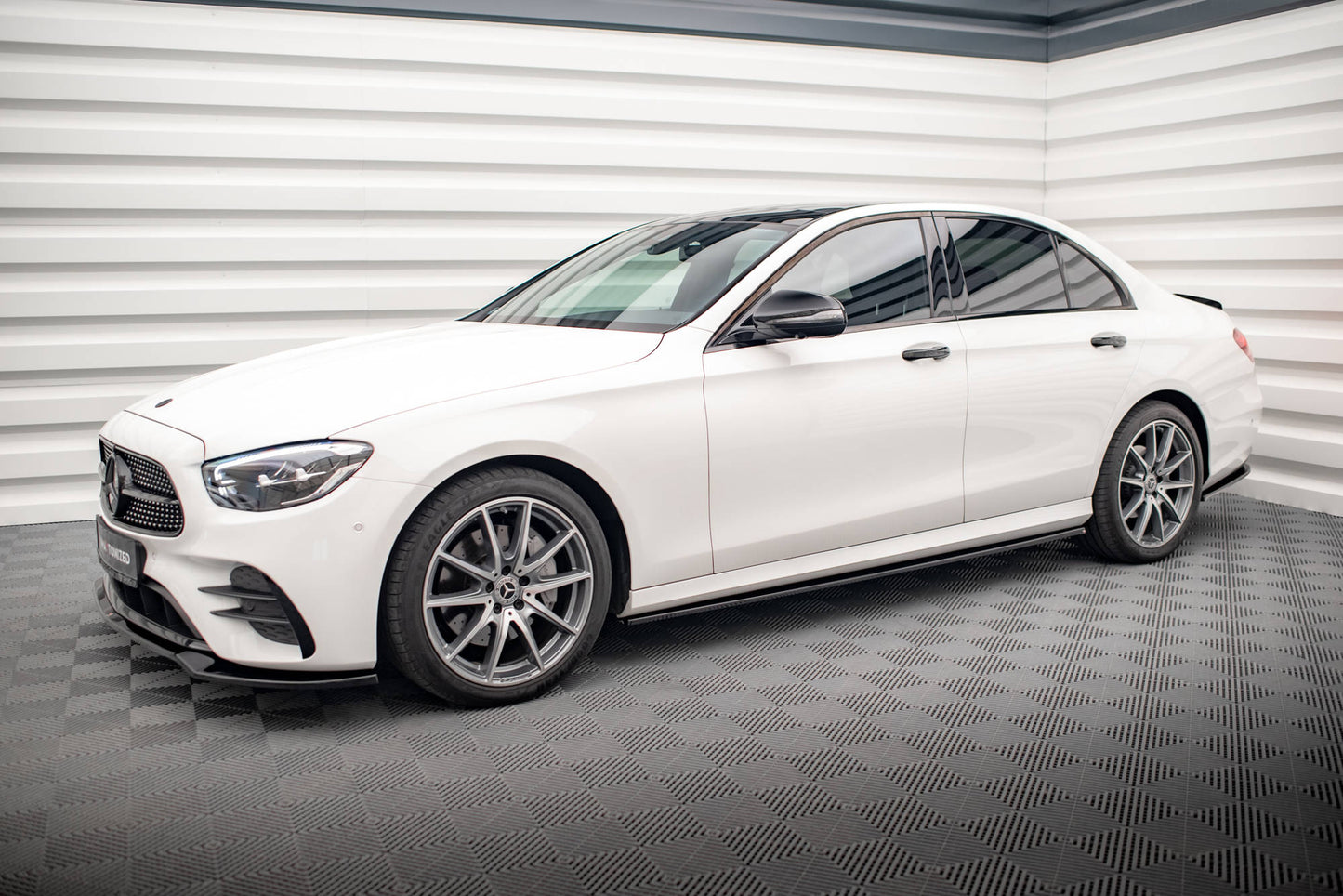 Seitenschweller Ansatz für Mercedes-Benz E AMG-Line W213 Facelift schwarz Hochglanz