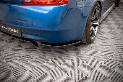 Heck Ansatz Flaps Diffusor für Infiniti G37 Coupe schwarz Hochglanz