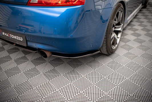 Heck Ansatz Flaps Diffusor für Infiniti G37 Coupe schwarz Hochglanz