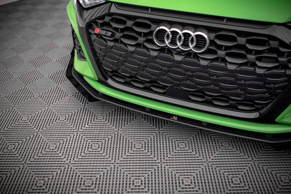 Street Pro Front Ansatz für + Flaps für V.1 + Flaps Audi RS3 8Y schwarz Hochglanz