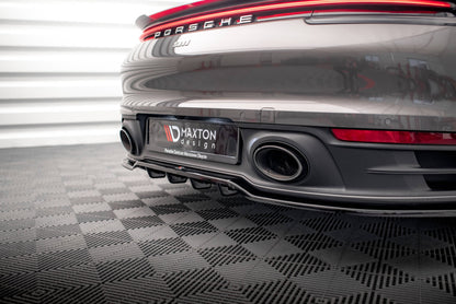 Mittlerer Diffusor Heck Ansatz DTM Look für Porsche 911 Carrera 4S 992 schwarz matt