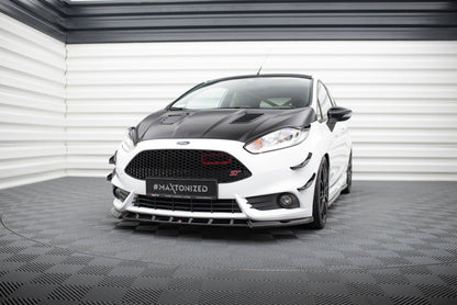 Front Ansatz V.6 für Ford Fiesta ST Mk7 Facelift schwarz Hochglanz