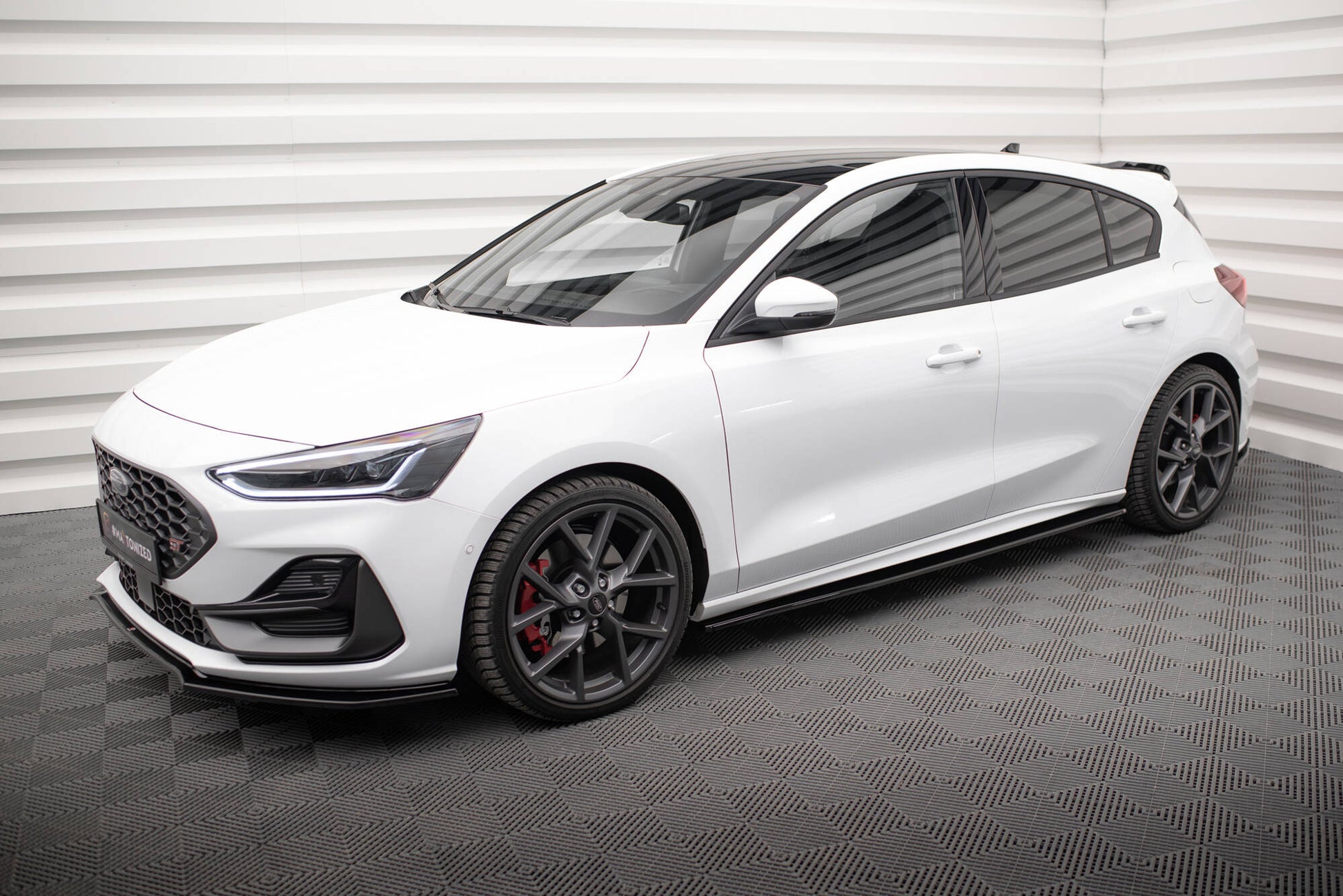 Seitenschweller Ansatz für V.1 für Ford Focus ST / ST-Line Mk4 Facelift schwarz Hochglanz