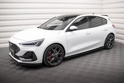 Seitenschweller Ansatz für V.1 für Ford Focus ST / ST-Line Mk4 Facelift schwarz Hochglanz