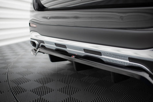 Mittlerer Cup Diffusor DTM Look Heck Ansatz für Mercedes-Benz GLC AMG-Line X254 schwarz Hochglanz