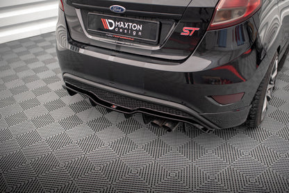 Diffusor Heck Ansatz für Ford Fiesta ST (5-Türige version) Mk7 Facelift schwarz Hochglanz