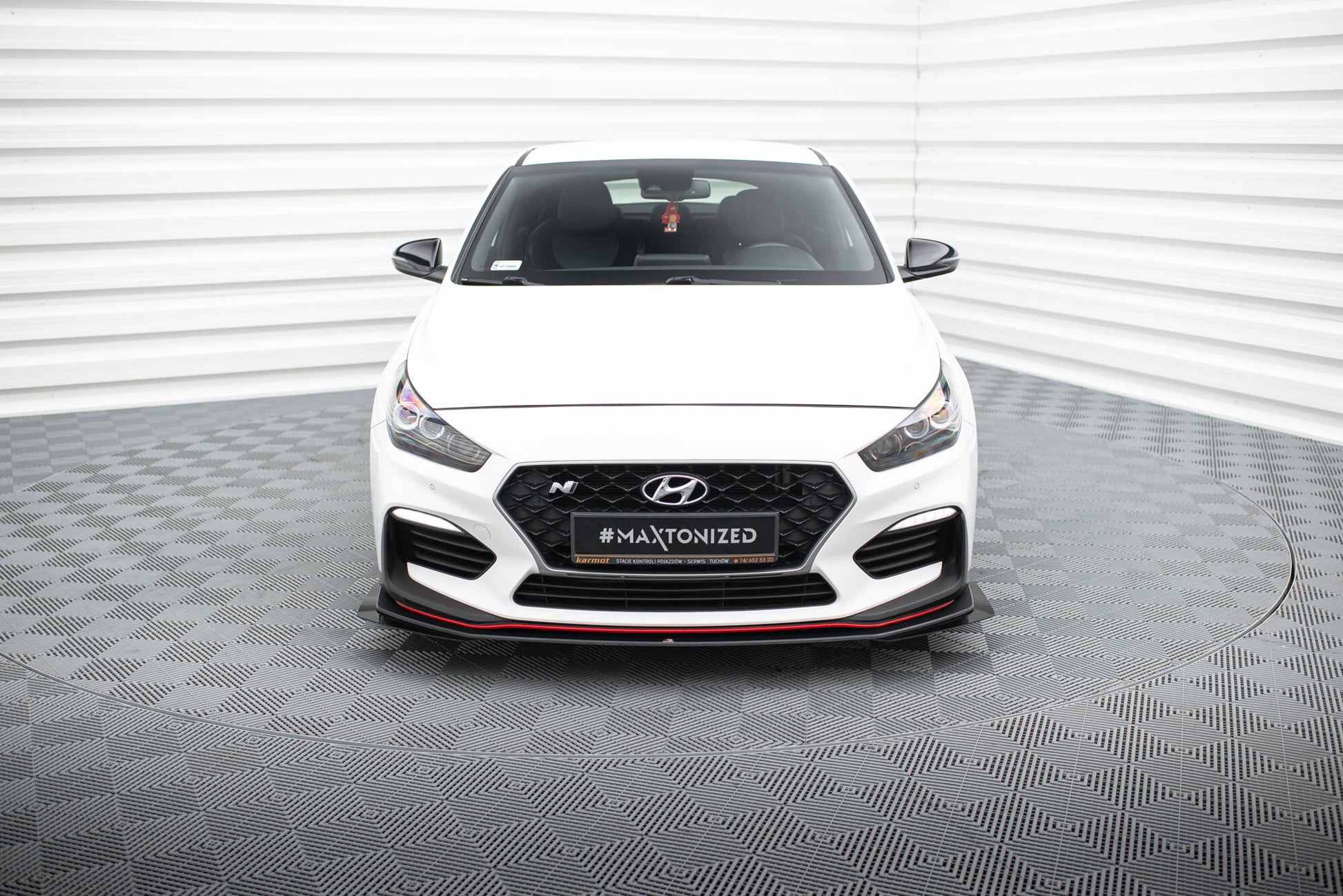 Street Pro Front Ansatz für + Flaps für Hyundai I30 N Mk3 Hatchback / Fastback schwarz Hochglanz