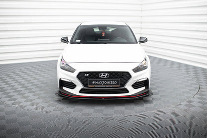 Street Pro Front Ansatz für + Flaps für Hyundai I30 N Mk3 Hatchback / Fastback schwarz Hochglanz