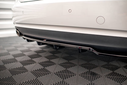 Mittlerer Cup Diffusor DTM Look Heck Ansatz für Audi A5 Coupe 8T Facelift schwarz Hochglanz