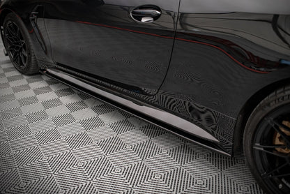 Seitenschweller Ansatz V.2 für BMW M4 G82 / G82 Facelift schwarz Hochglanz