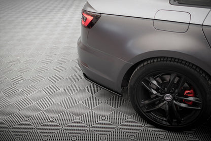 Heck Ansatz Flaps Diffusor V.3 für Audi A4 S-line B9 schwarz Hochglanz