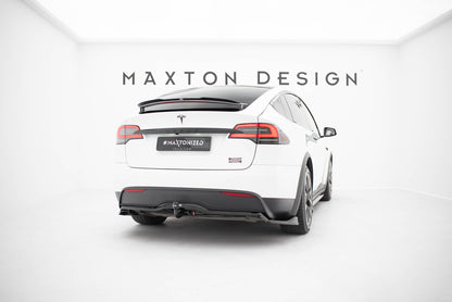 Mittlerer Cup Diffusor DTM Look Heck Ansatz V.2 für Tesla Model X Mk1 Facelift schwarz Hochglanz