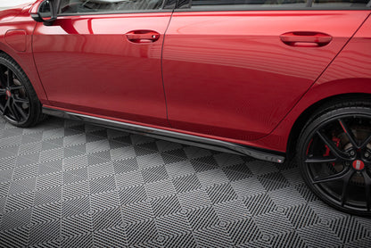 Seitenschweller Ansatz für V.3 für VW Golf GTI / GTE / GTI Clubsport / GTD / R-Line Mk8 schwarz Hochglanz