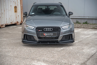 Street Pro Front Ansatz für + Flaps für Audi RS3 8V Sportback schwarz Hochglanz