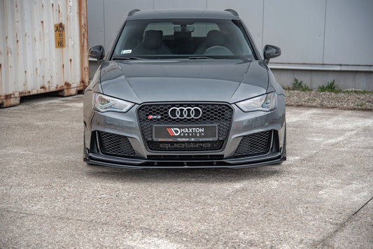 Street Pro Front Ansatz für + Flaps für Audi RS3 8V Sportback schwarz Hochglanz