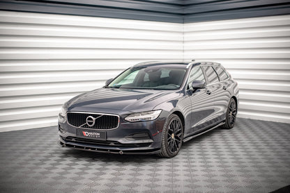 Front Ansatz V.2 für Volvo V90 Mk2 schwarz Hochglanz