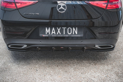 Diffusor Heck Ansatz für Mercedes-Benz CLS AMG-Line C257 schwarz Hochglanz