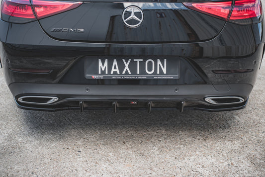 Diffusor Heck Ansatz für Mercedes-Benz CLS AMG-Line C257 schwarz Hochglanz
