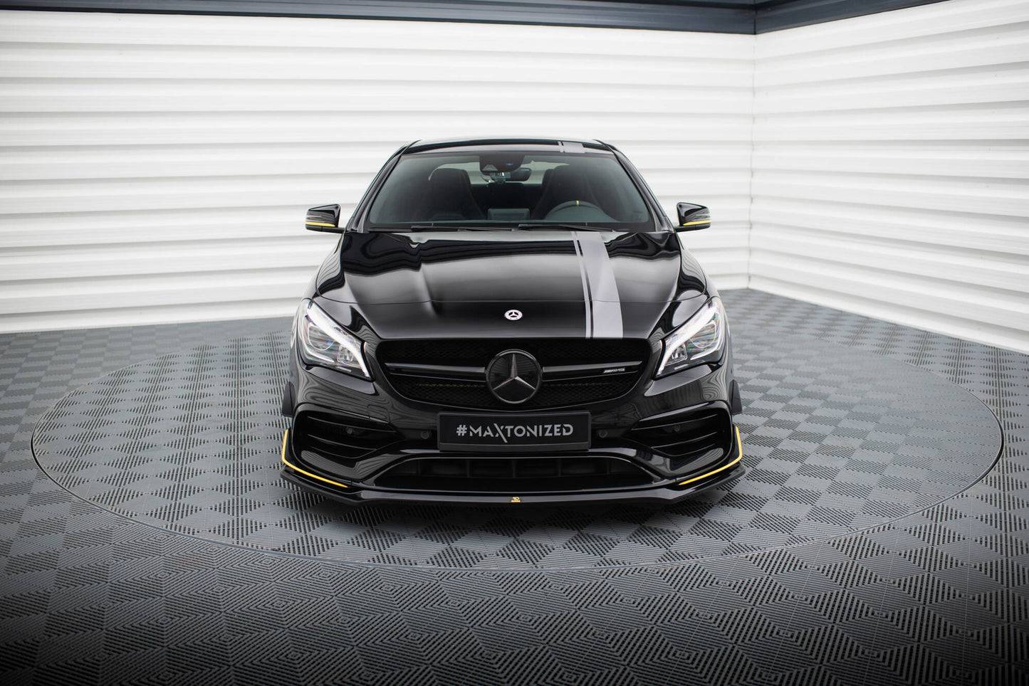 Front Ansatz V.3 für Mercedes-AMG CLA 45 Aero C117 Facelift schwarz Hochglanz