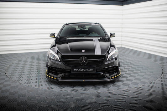 Front Ansatz V.3 für Mercedes-AMG CLA 45 Aero C117 Facelift schwarz Hochglanz