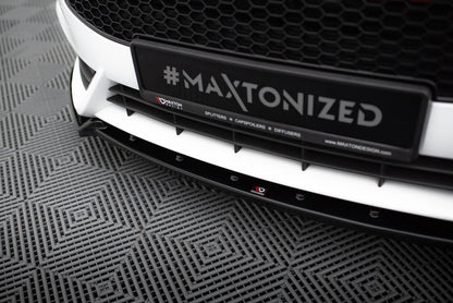 Front Ansatz V.4 für Ford Fiesta ST Mk7 Facelift schwarz Hochglanz