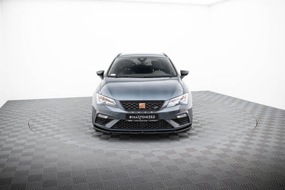 Front Ansatz V.6 für Seat Leon Cupra / FR Mk3 FL schwarz Hochglanz