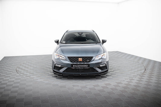 Front Ansatz V.6 für Seat Leon Cupra / FR Mk3 FL schwarz Hochglanz