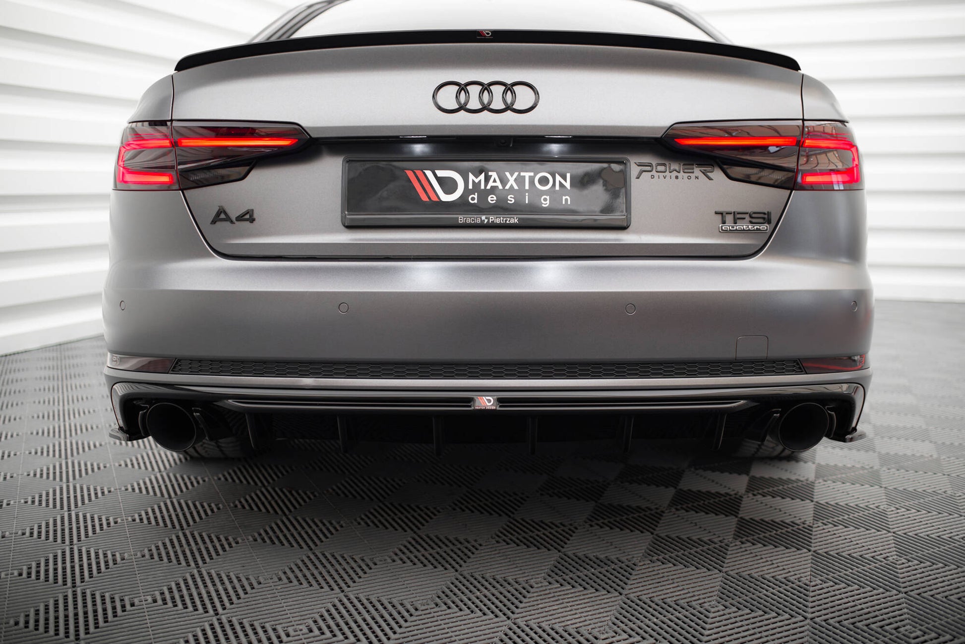 Diffusor Heck Ansatz für Audi A4 S-line B9  (Einzelauspuff li. re.)