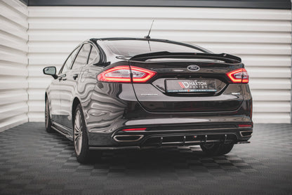 Diffusor Heck Ansatz für Ford Mondeo Mk5 schwarz Hochglanz