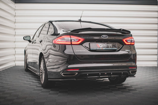 Diffusor Heck Ansatz für Ford Mondeo Mk5 schwarz Hochglanz