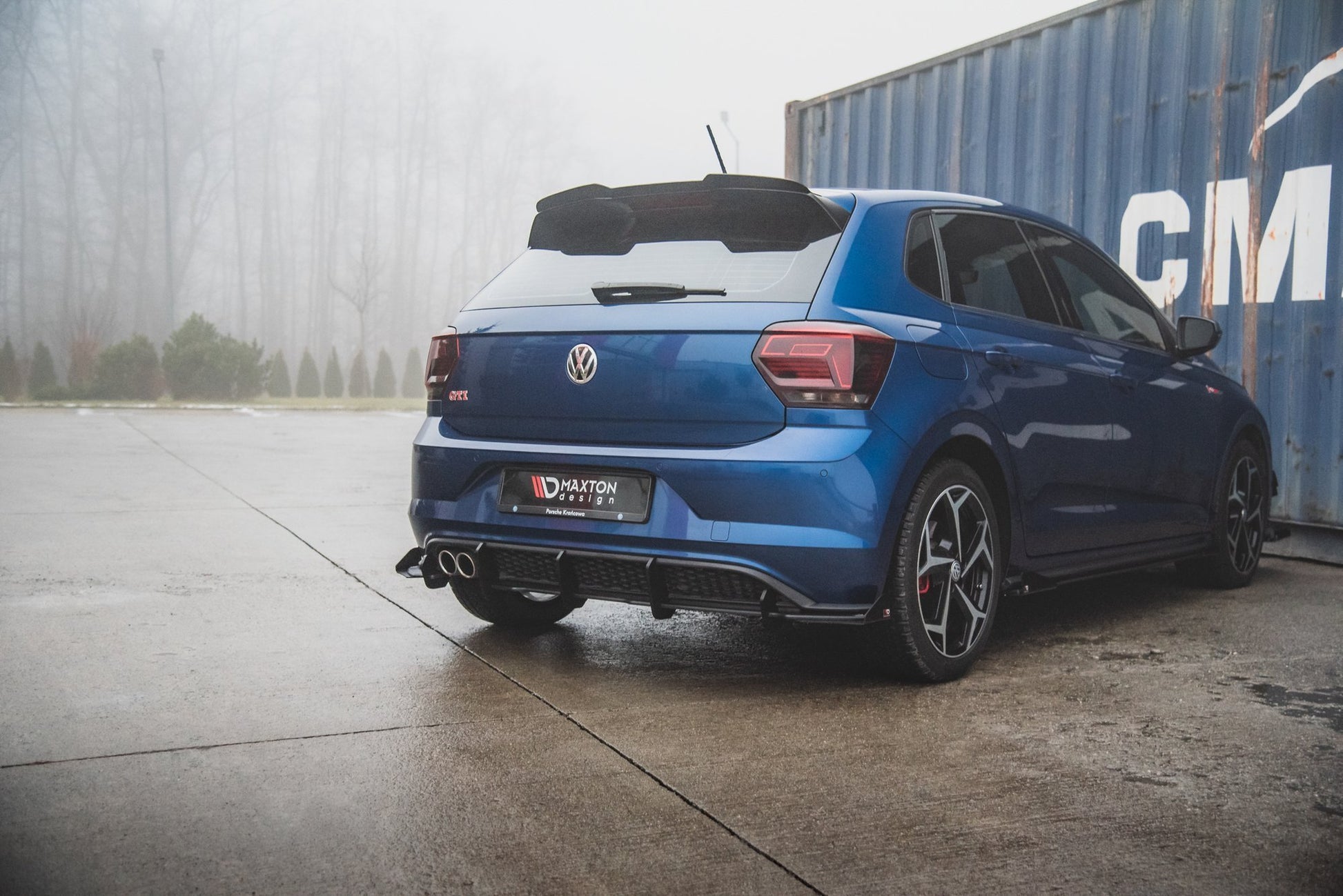 Street Pro Diffusor Heck Ansatz +Flaps für Volkswagen Polo GTI Mk6 schwarz Hochglanz