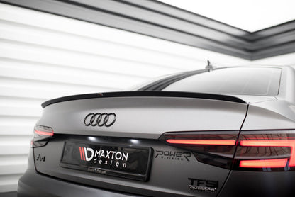 Spoiler CAP V.2 für Audi S4 / A4 Standard / S-Line / Competition Limousine B9 / B9 Facelift schwarz Hochglanz