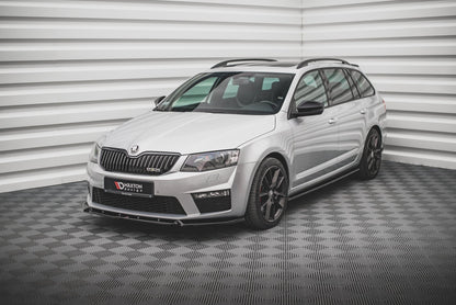Front Ansatz V.3 für Skoda Octavia RS Mk3 schwarz Hochglanz