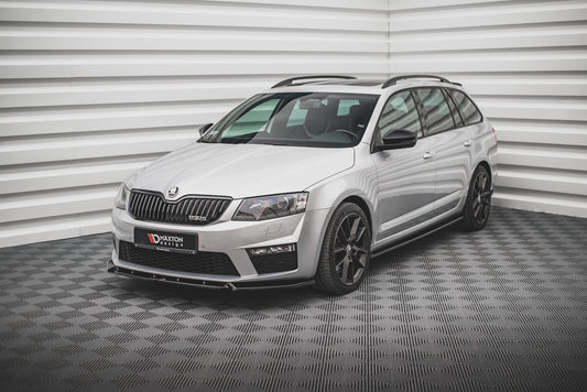 Front Ansatz V.3 für Skoda Octavia RS Mk3 schwarz Hochglanz