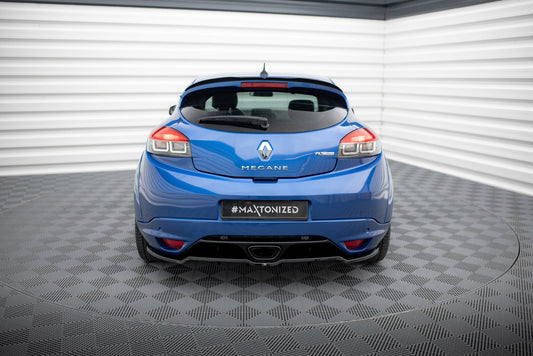 Mittlerer Cup Diffusor DTM Look Heck Ansatz für Renault Megane RS Mk3 schwarz Hochglanz