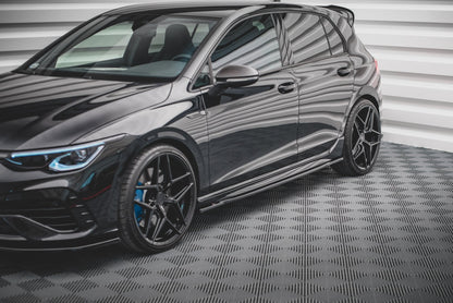 Seitenschweller Ansatz für V.1 für VW Golf R Mk8 Facelift schwarz Hochglanz