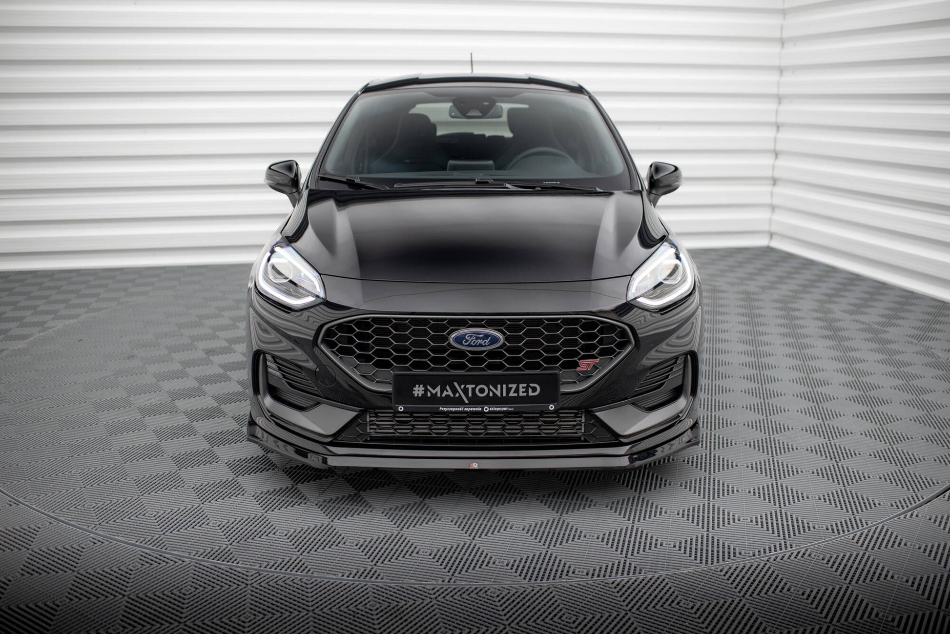 Front Ansatz V.3 für Ford Fiesta ST / ST-line Mk8 Facelift schwarz Hochglanz