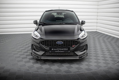 Front Ansatz V.3 für Ford Fiesta ST / ST-line Mk8 Facelift schwarz Hochglanz