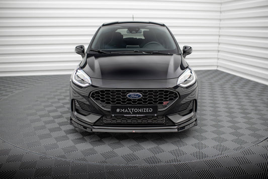 Front Ansatz V.3 für Ford Fiesta ST / ST-line Mk8 Facelift schwarz Hochglanz
