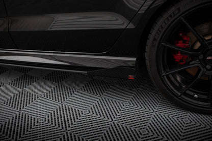 Seitenschweller Flaps für Audi RS3 Limousine 8V Facelift schwarz Hochglanz