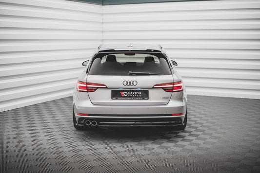 Heck Ansatz Flaps Diffusor V.2 für Audi A4 S-Line B9 schwarz Hochglanz