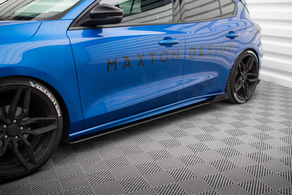 Street Pro Seitenschweller Ansatz für + Flaps Ford Focus ST / ST-Line Mk4 schwarz Hochglanz