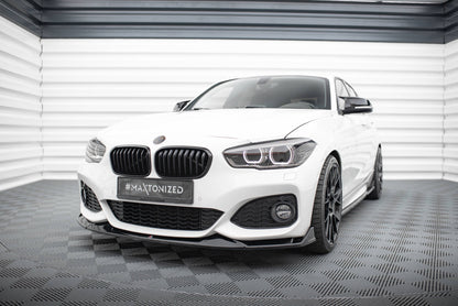 Front Ansatz V.4 für CSL Look BMW 1er M-Paket / M140i F20 Facelift schwarz Hochglanz