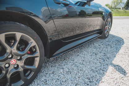 Seitenschweller Ansatz für Abarth 124 Spider  schwarz Hochglanz