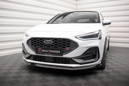 Front Ansatz V.8 für Ford Focus ST / ST-Line Mk4 Facelift schwarz Hochglanz