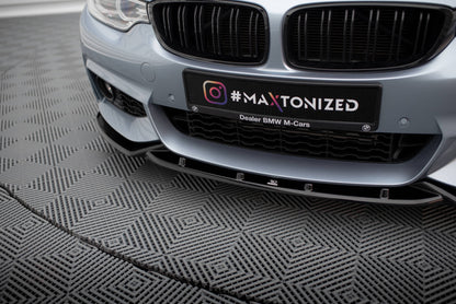 Front Ansatz V.3 für BMW 4er Coupe / Gran Coupe / Cabrio M-Paket F32 / F36 / F33 schwarz Hochglanz