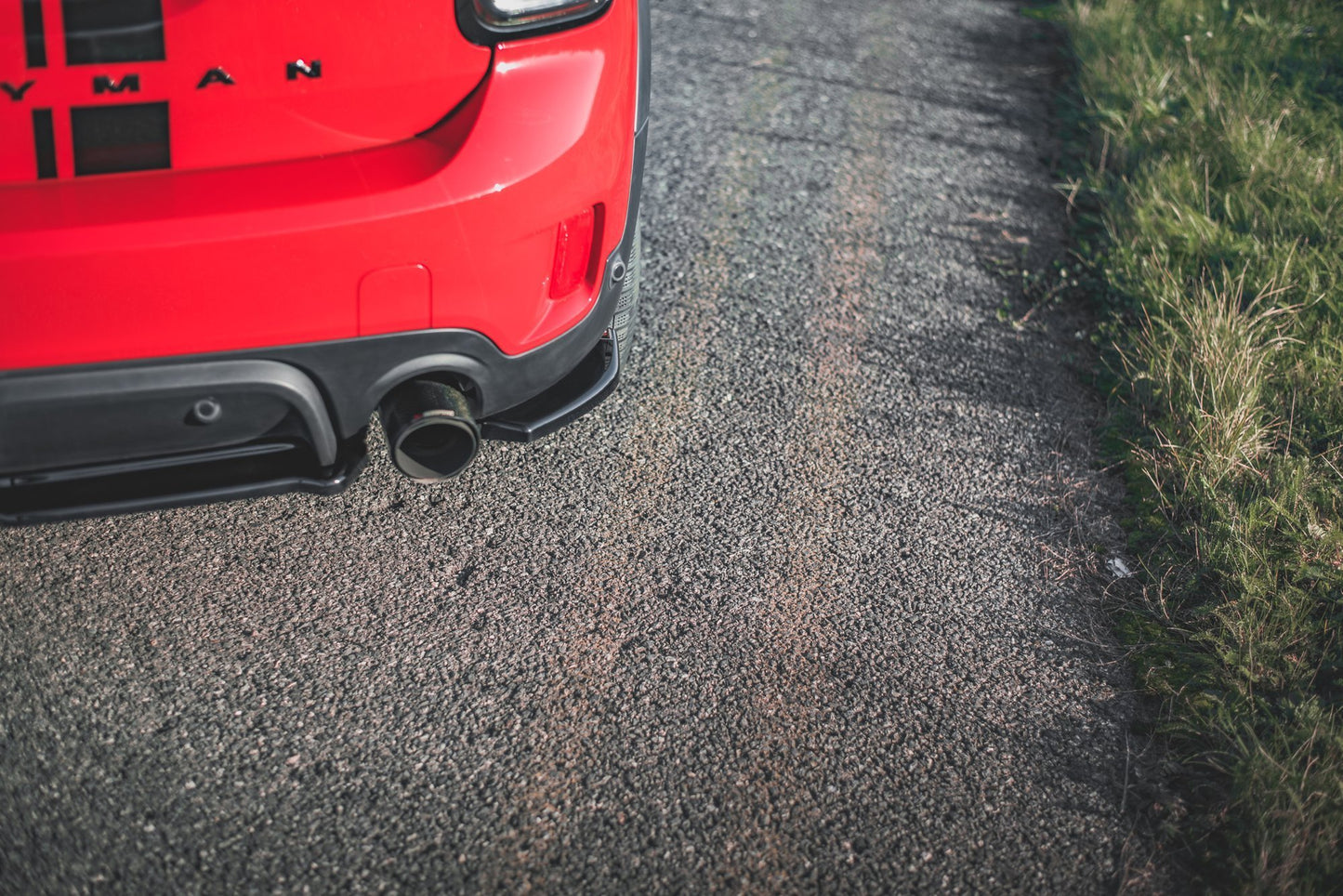 Heck Ansatz Flaps Diffusor für Mini Countryman Mk2 F60 JCW schwarz Hochglanz