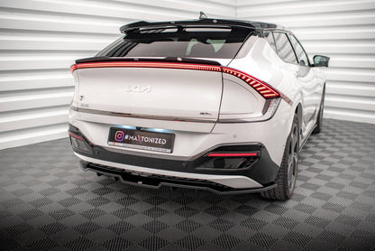 Mittlerer Cup Diffusor DTM Look Heck Ansatz für Kia EV6 GT-Line Mk1 schwarz Hochglanz